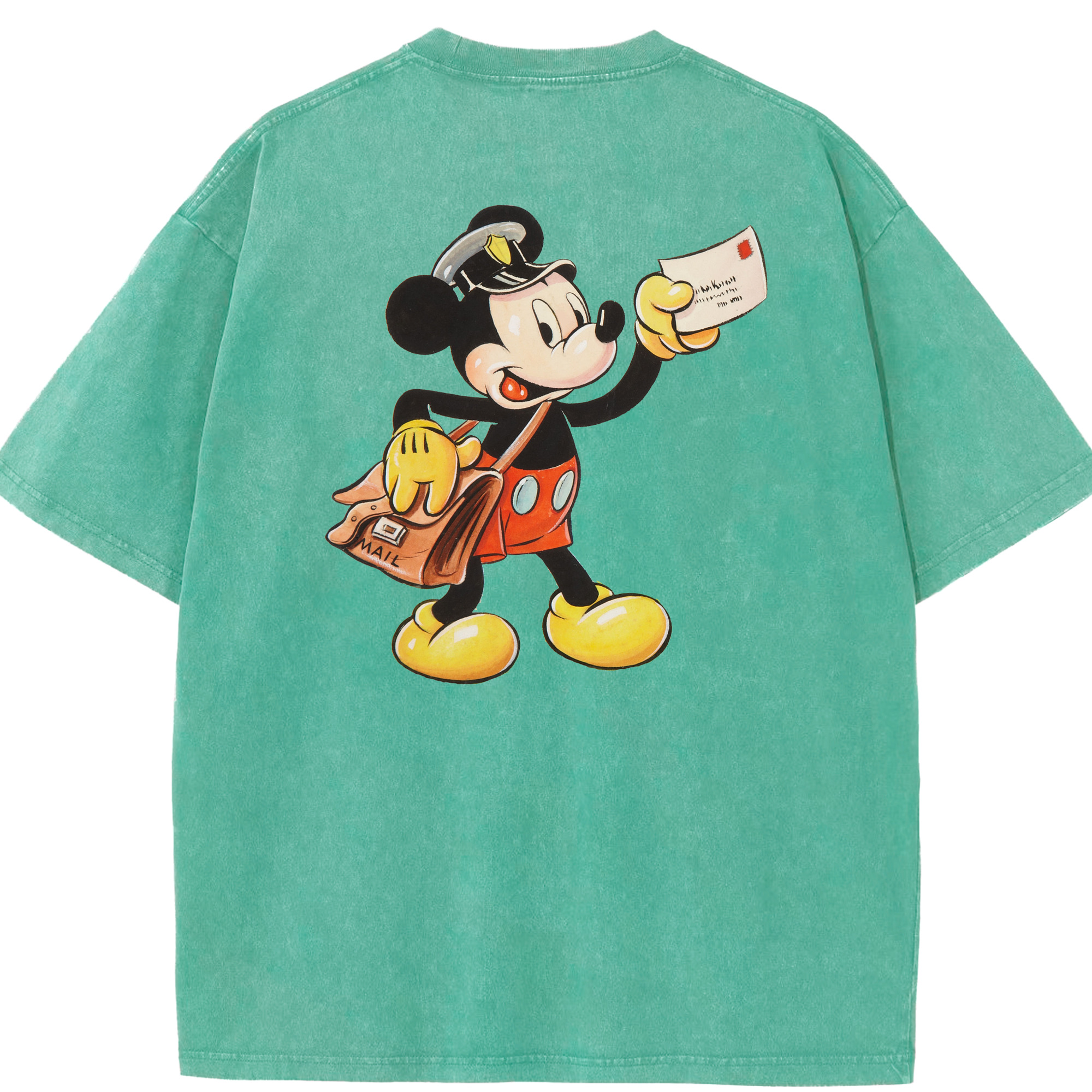 （画像用） ミッキーマウス Mickey Mouse 綿100% ヴィンテージ風 半袖Tシャツ（背面プリント）